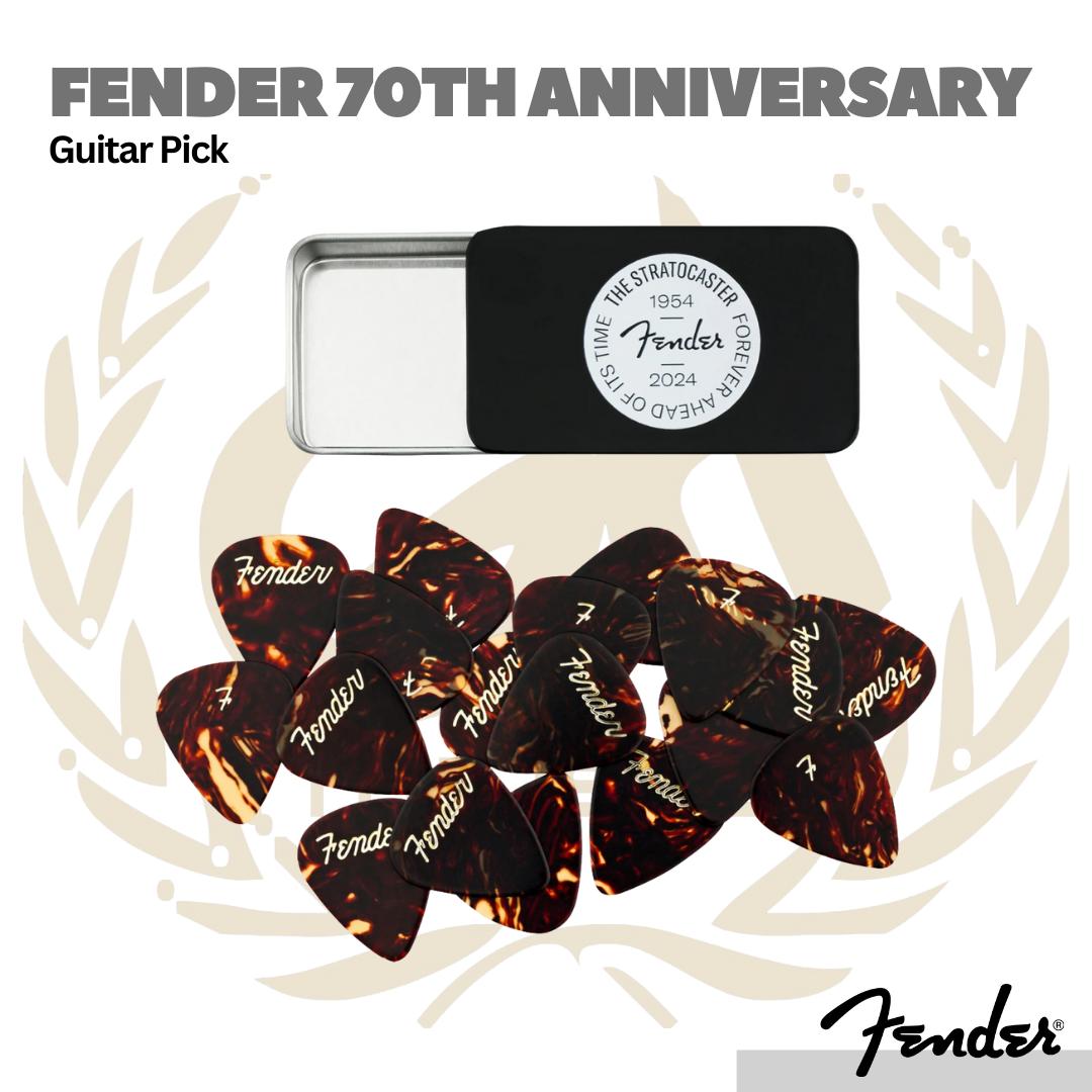 Fender 70th Anniversary Guitar Pick Tin - Pik Gitar Bass Isi 12