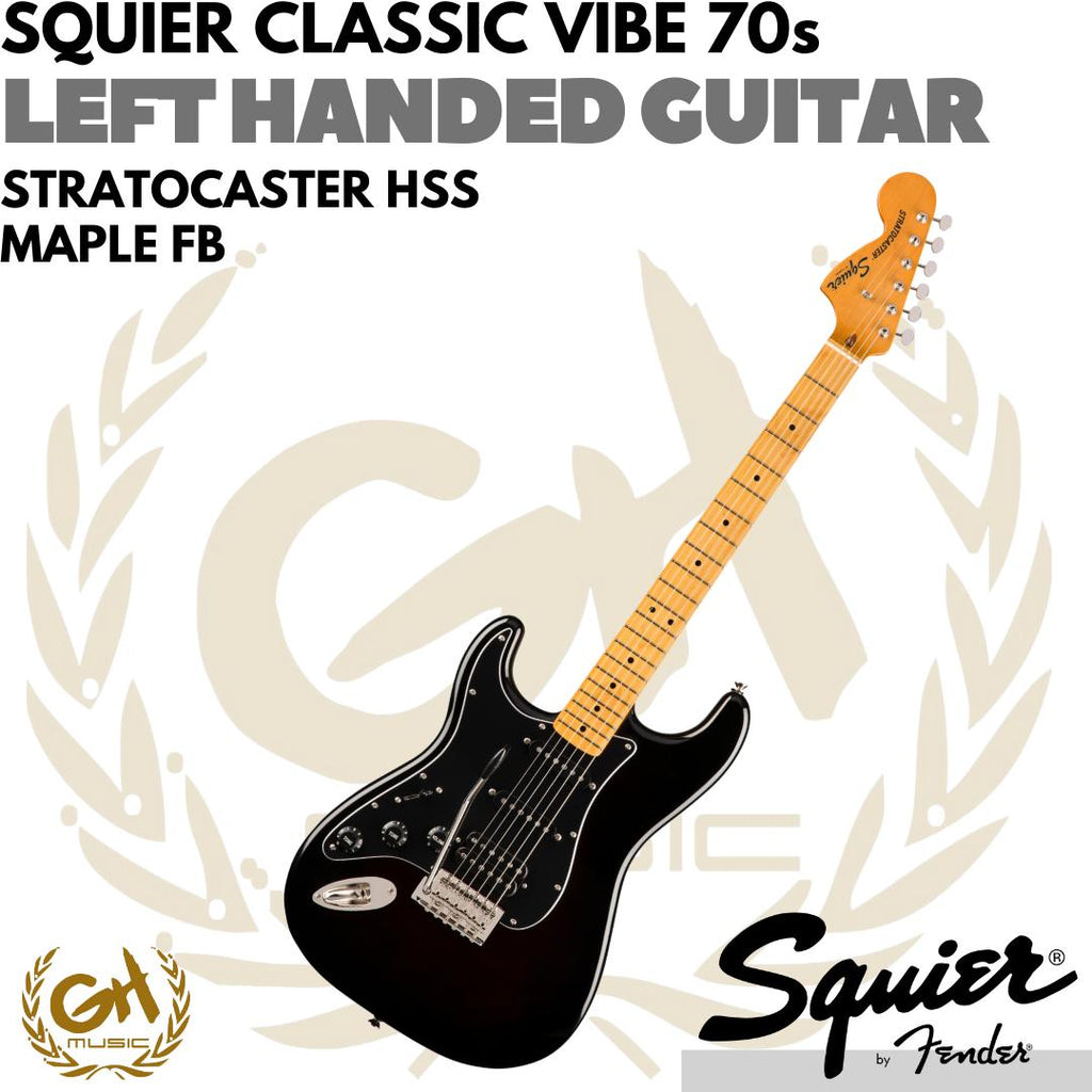 Squier Classic Vibe 70s Stratocaster HSS Left-Handed Electric Guitar - Gitar Kidal Listrik