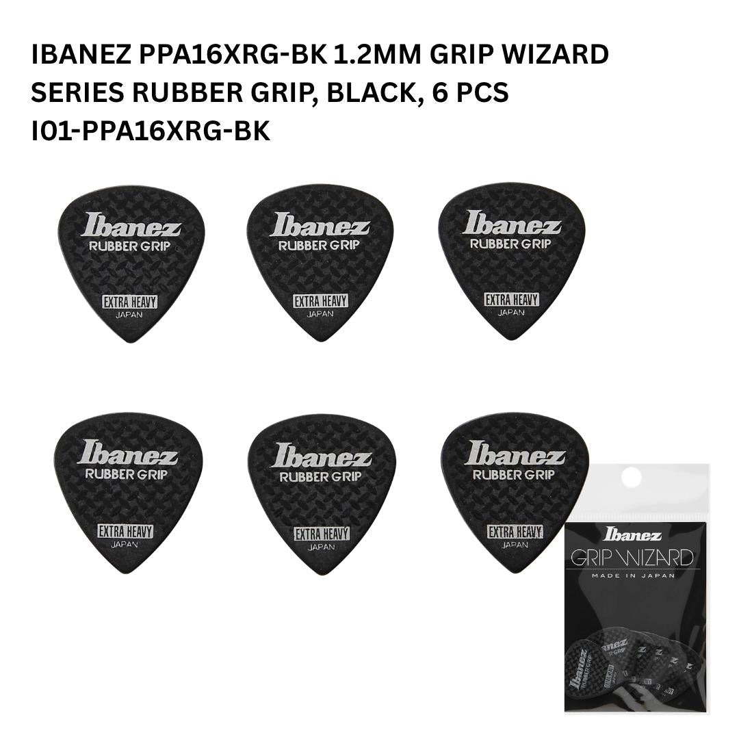 Ibanez PPA16XRG 1.2mm Grip Wizard Series Rubber Grip, 6 pcs Guitar Pick - Pik Gitar isi 6