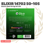 Elixir 14702 Nanoweb Medium B Long Scale Stainless Steel 4-String Electric Bass Strings 50-105 - Senar Bass Elektrik