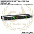BEHRINGER ULTRA DI PRO DI800 V2 Phantom Powered 8 Channel Rack DI Box