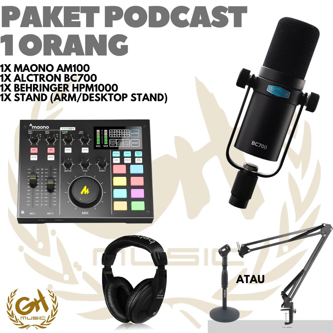 PAKET PODCAST 1 ORANG ALCTRON BC700 + MAONO AM100 + HEADPHONE
