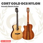 Cort Gold OC8 Nylon Natural Gloss Acoustic Electric Guitar w/Case - Gitar Akustik Elektrik