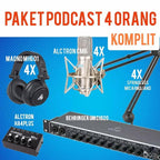 PAKET PODCAST 4 ORANG KOMPLIT BEHRINGER UMC1820, MAONO MH601 PLUS MIC