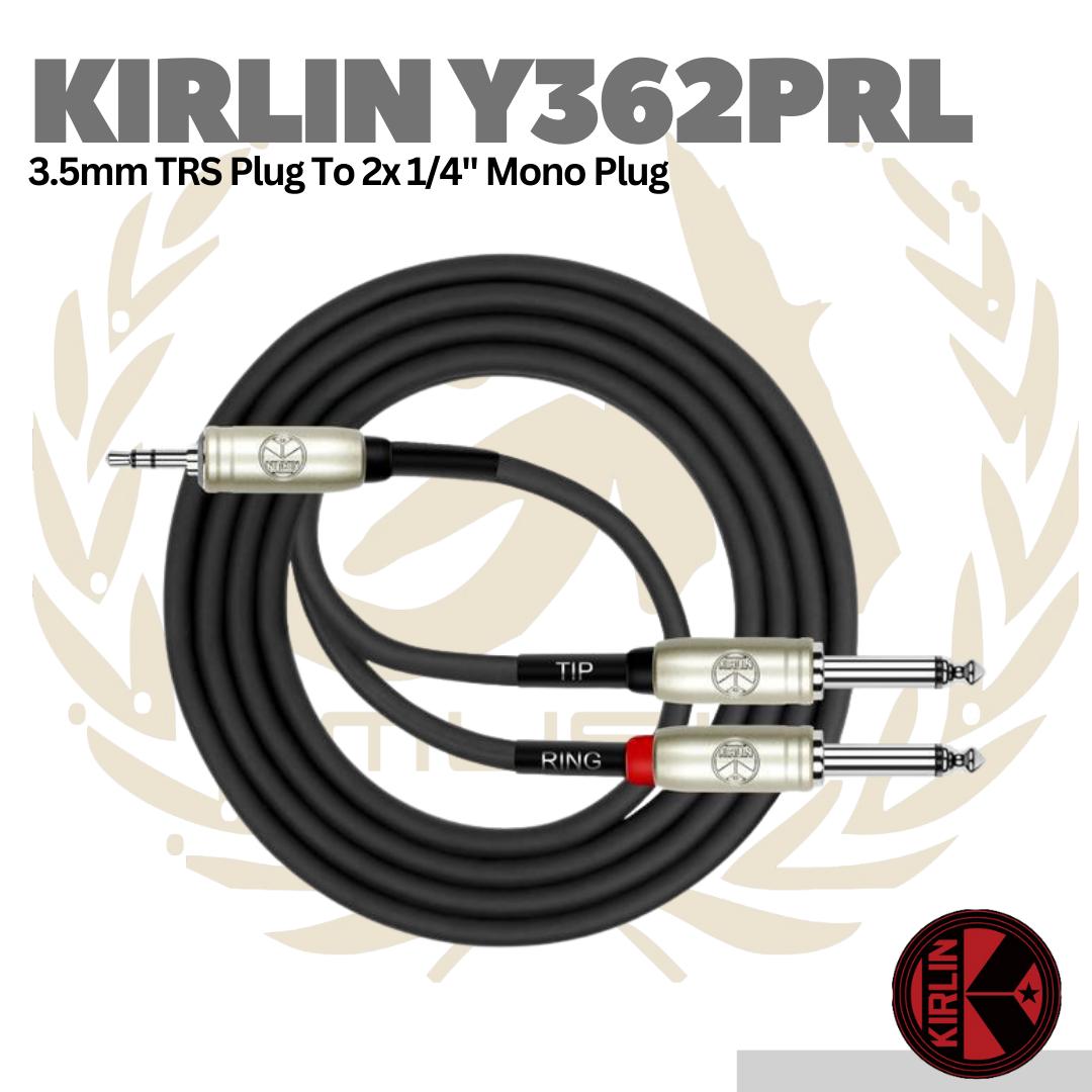 Kirlin Y362PRL 3.5mm TRS Plug To 2x 1/4" Mono Plug