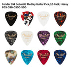 Fender 351 Celluloid Medley Guitar Pick, 12-Pack, - Pick Gitar Bass