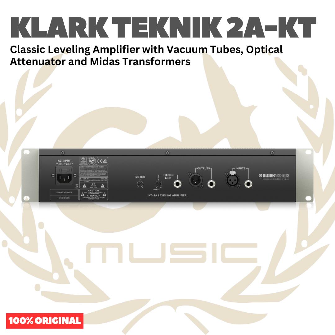 Klark Teknik 2A-KT Classic Leveling Amplifier with Vaccum Tubes, Optical Attenuator and Midas Transformers - Optical Compressor Instrumen Musik Kompresor Studio Leveling Ampli Original Asli