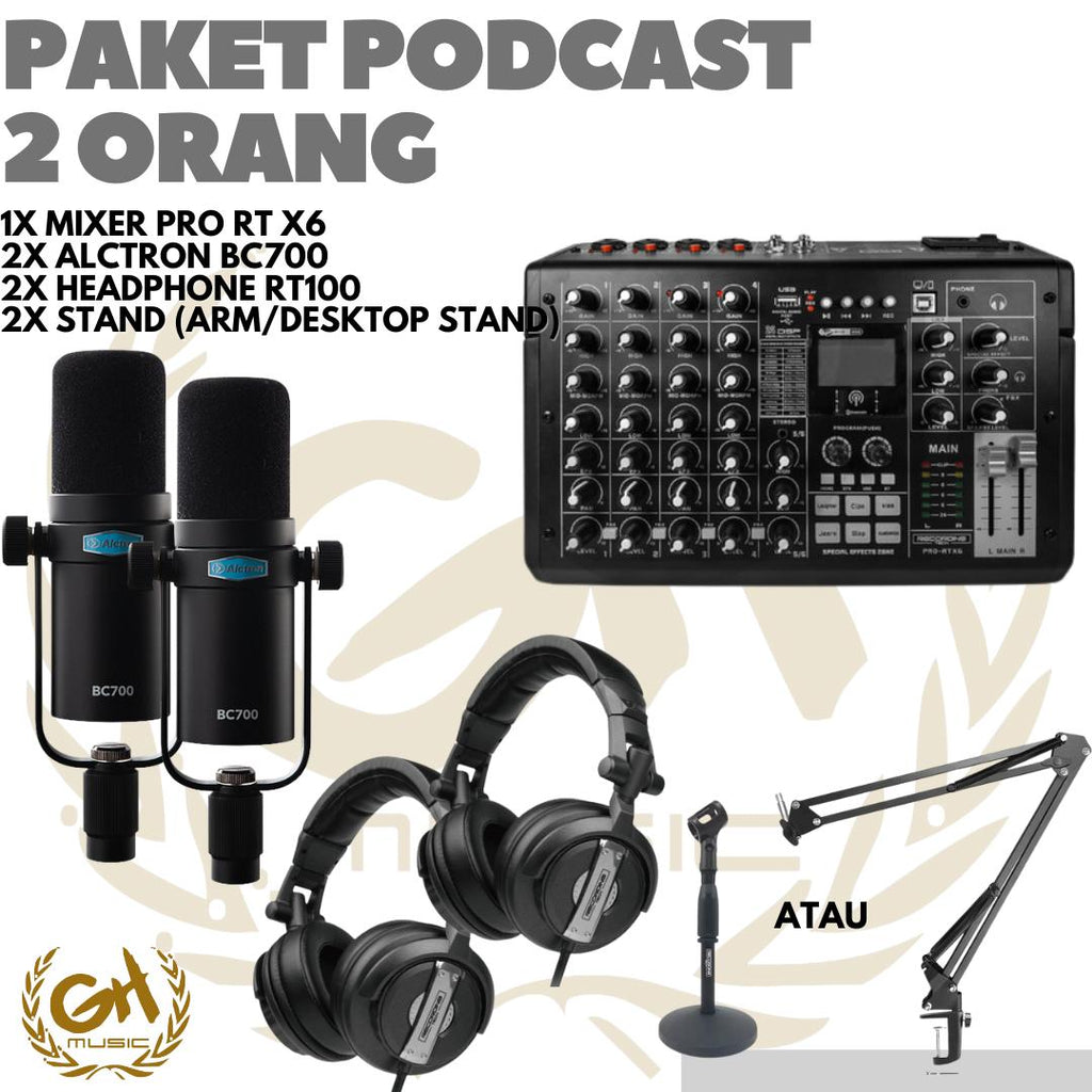 PAKET PODCAST 2 ORANG ALCTRON BC700 + RTX6PRO + HEADPHONE