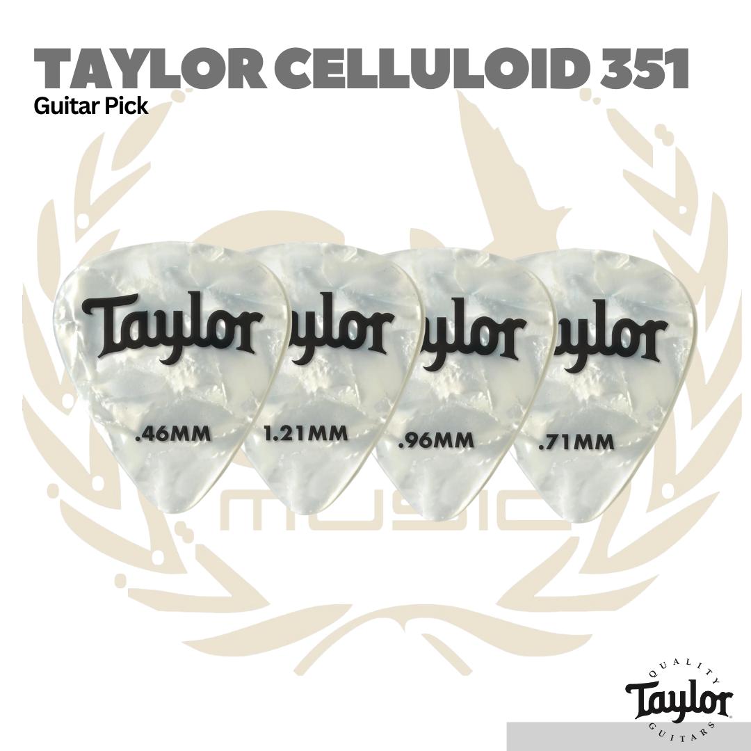Taylor Celluloid 351 Picks, White Pearl 12-Pack - Pick Gitar Bass