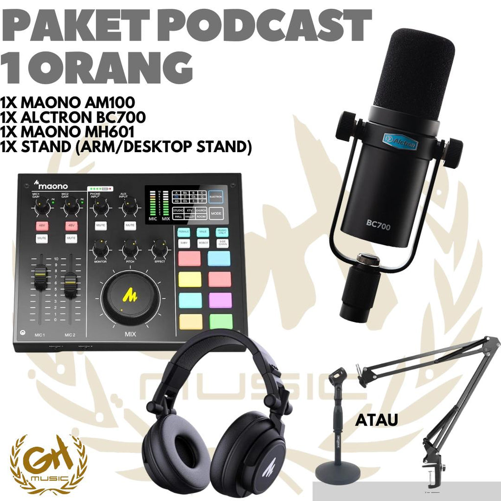 PAKET PODCAST 1 ORANG ALCTRON BC700 + MAONO AM100 + HEADPHONE