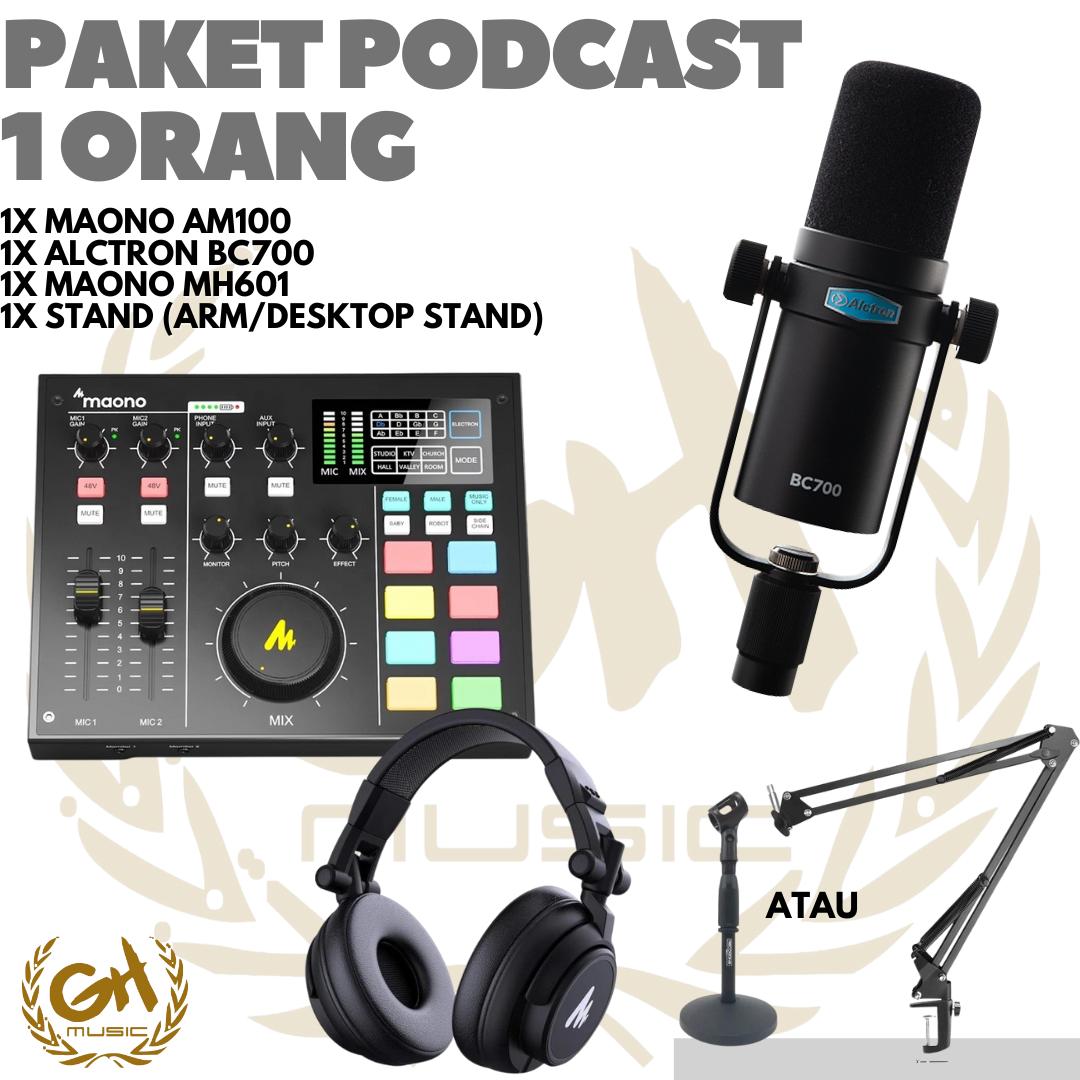 PAKET PODCAST 1 ORANG ALCTRON BC700 + MAONO AM100 + HEADPHONE