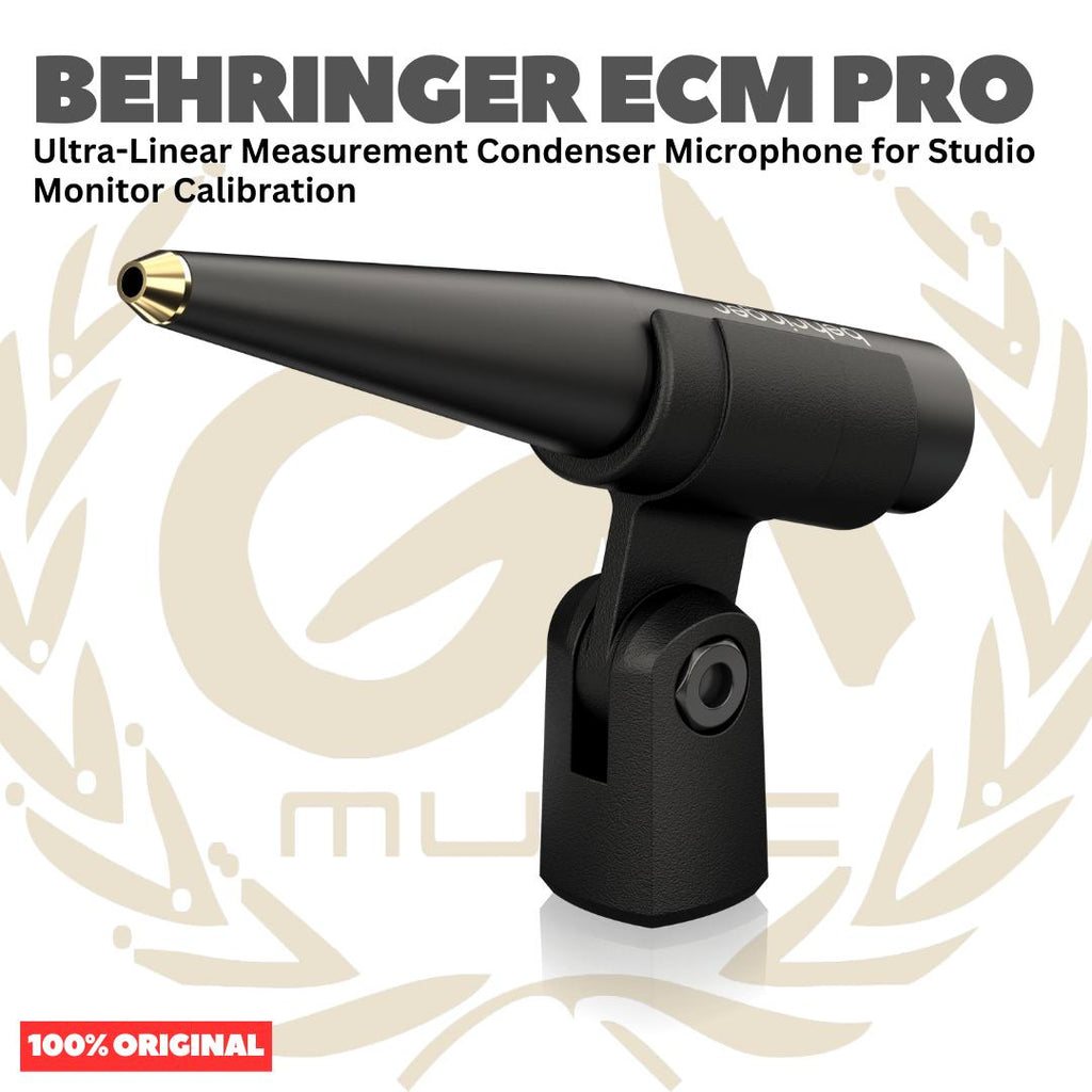Behringer ECM PRO Ultra-Linear Measurement Condenser Microphone for Studio Monitor Calibration - ECMPRO Mik Kondeser Mikrofon Kondensor RTA Original Asli