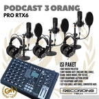 RECORDING TECH PRO RTX6 PLUS MAONO A03T, PAKET PODCAST 3 ORANG KOMPLIT