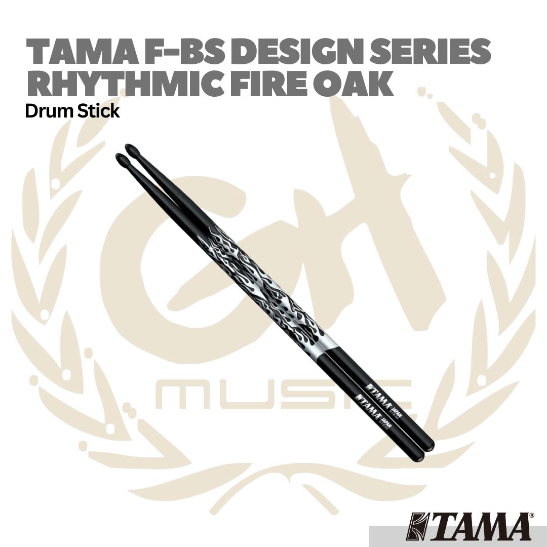 TAMA F-BS Design Series Rhythmic Fire Oak Sticks, Black/Silver Pattern - Stik Drum