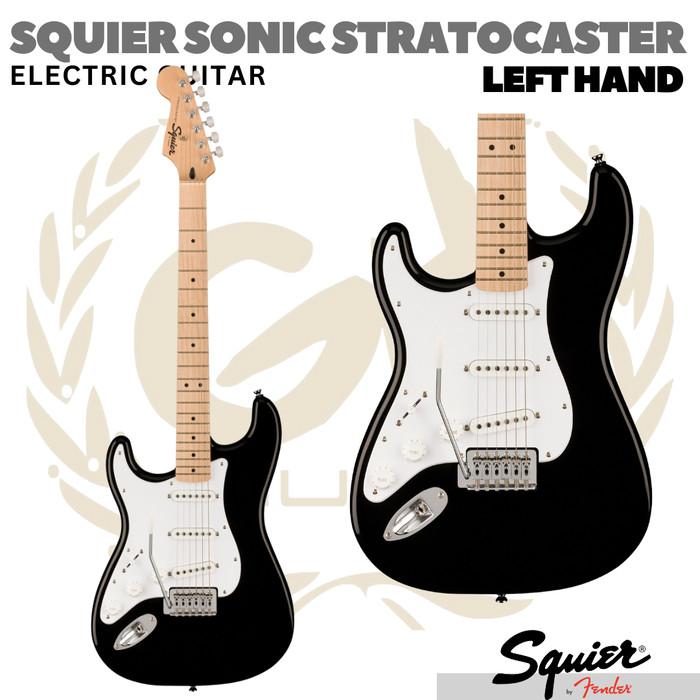 SQUIER SONIC STRATOCASTER Left Handed Electric Guitar | Gitar Kidal - BLACK