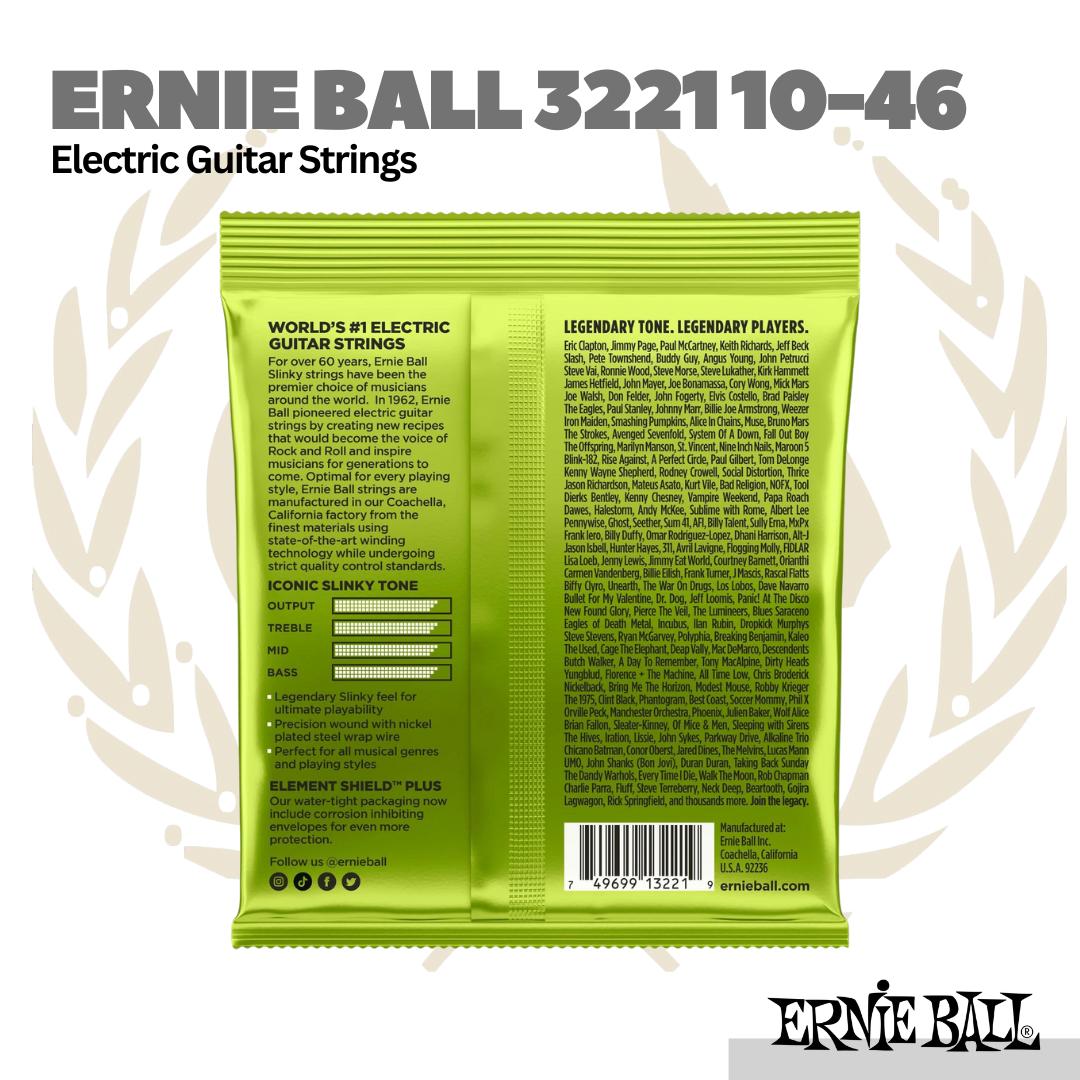 Ernie Ball 3221 Electric Guitar Strings, 10-46 - Senar Gitar Elektrik | isi 3 Set / pack