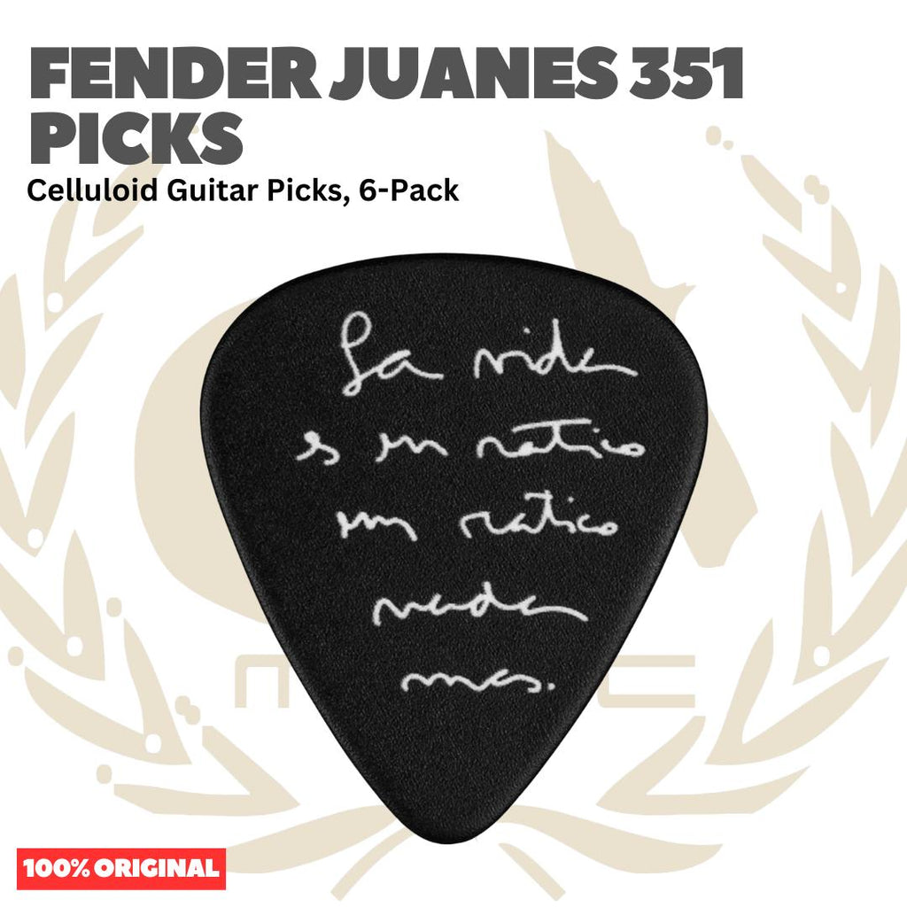 Fender Juanes 351 Celluloid Guitar Picks, 6-Pack - Pick Gitar Set