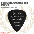 Fender Juanes 351 Celluloid Guitar Picks, 6-Pack - Pick Gitar Set