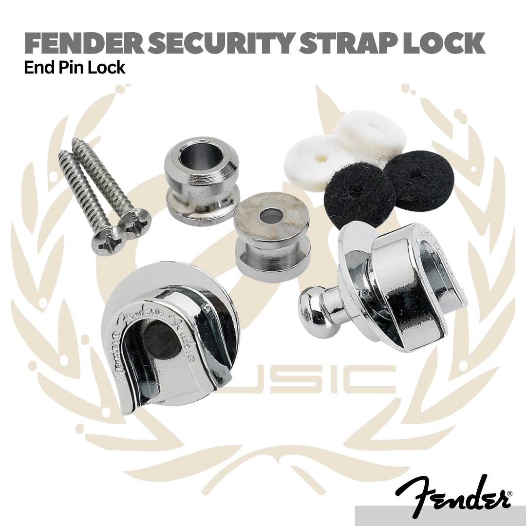 Fender Security Strap Locks w/ Buttons - Endpin Lock Gitar Bass