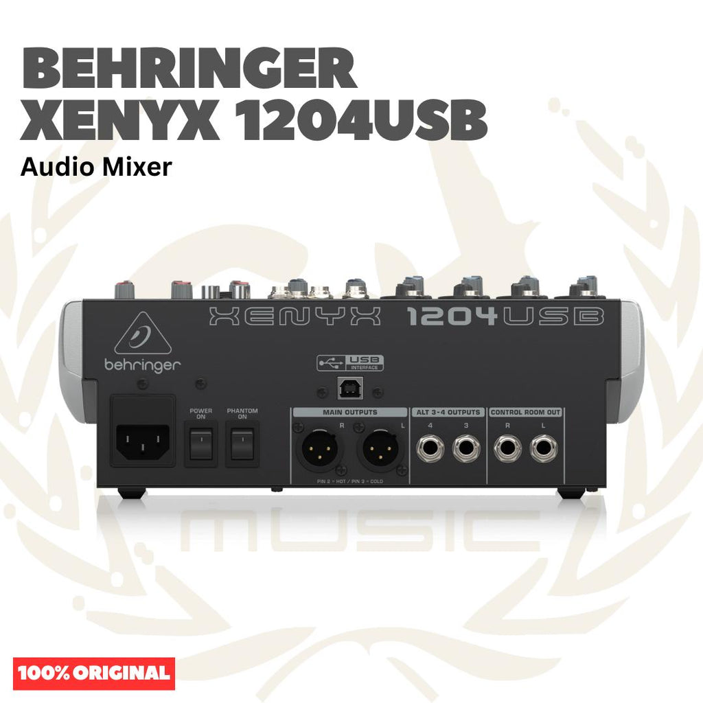 Behringer XENYX 1204USB Premium 12-Input 2/2-Bus Mixer - Audio Mixer