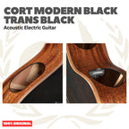 Cort Modern Black Trans Black Acoustic Electric Guitar w/Case - Gitar Akustik Elektrik