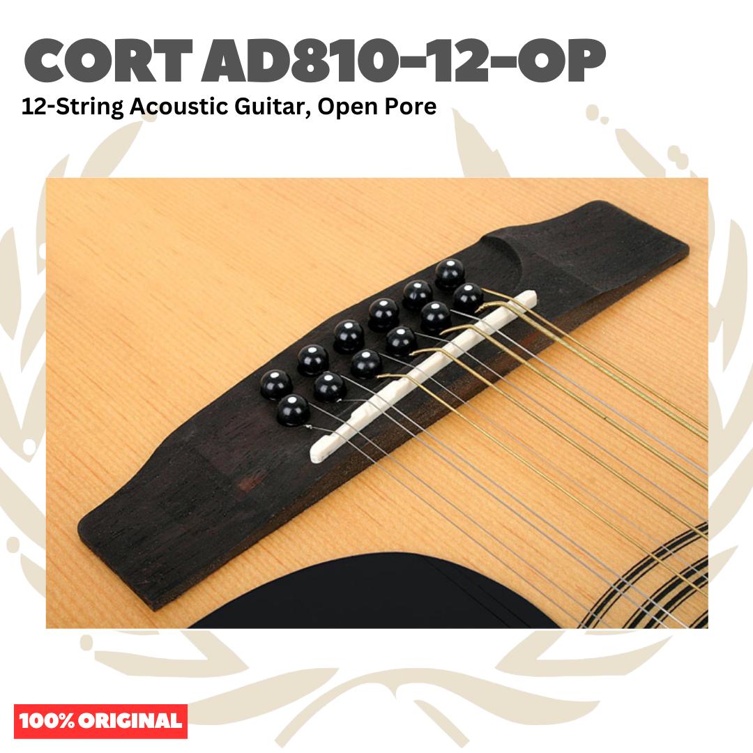 Cort AD810-12-OP Acoustic Guitar 12-String, Open Pore - Gtitar Akustik 12 Senar Original Asli