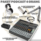 PAKET PODCAST 4 ORANG MIXER BEHRINGER QX1222USB