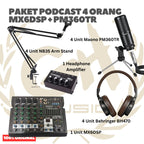 Paket Podcast 4 Orang Recording Tech MX6DSP Komplit Tinggal Pakai