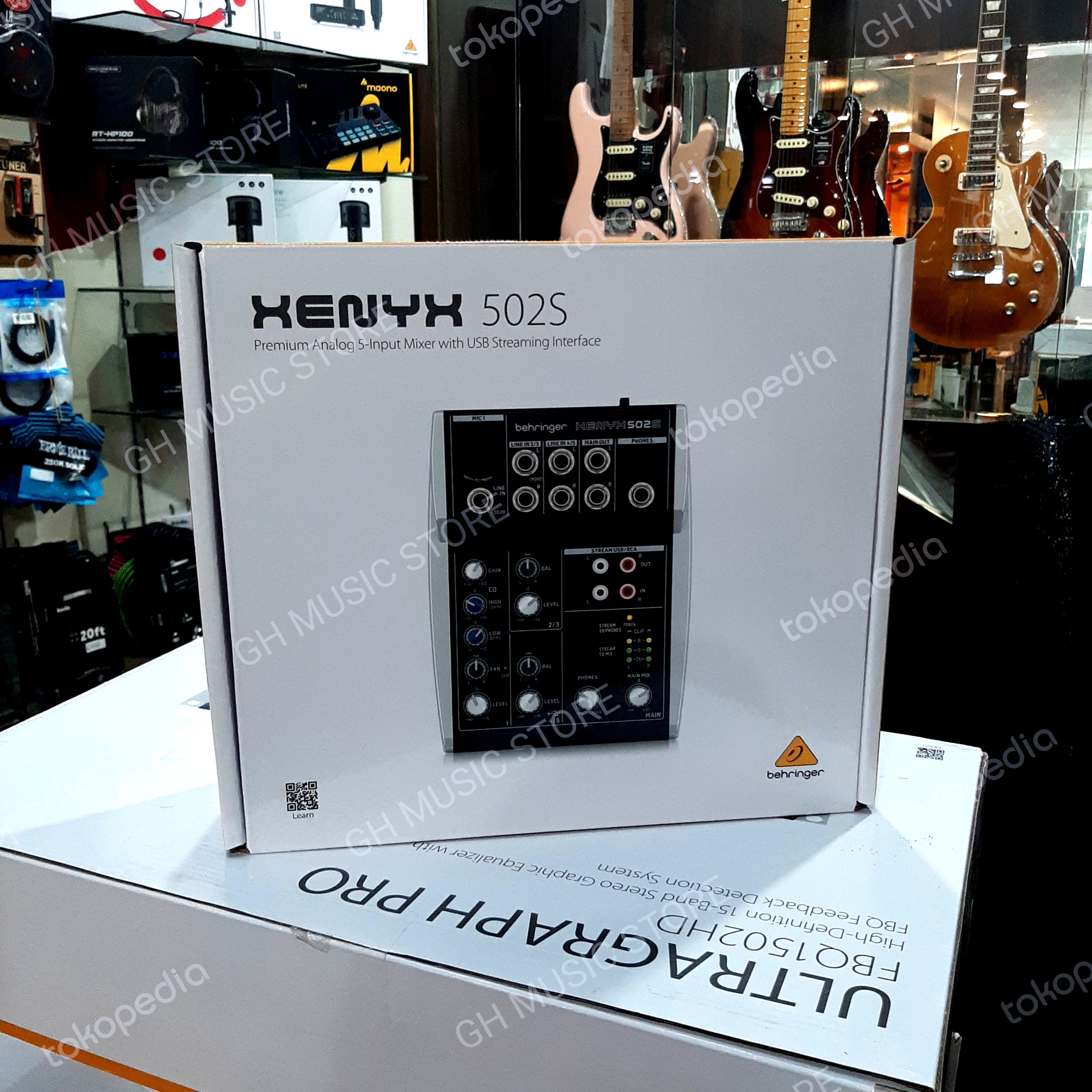 BEHRINGER XENYX 502S Premium Analog 5 Input Audio Mixer | 502USB