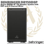 BEHRINGER DR110DSP Active 1000W 10" PA Speaker System with DSP + Mixer