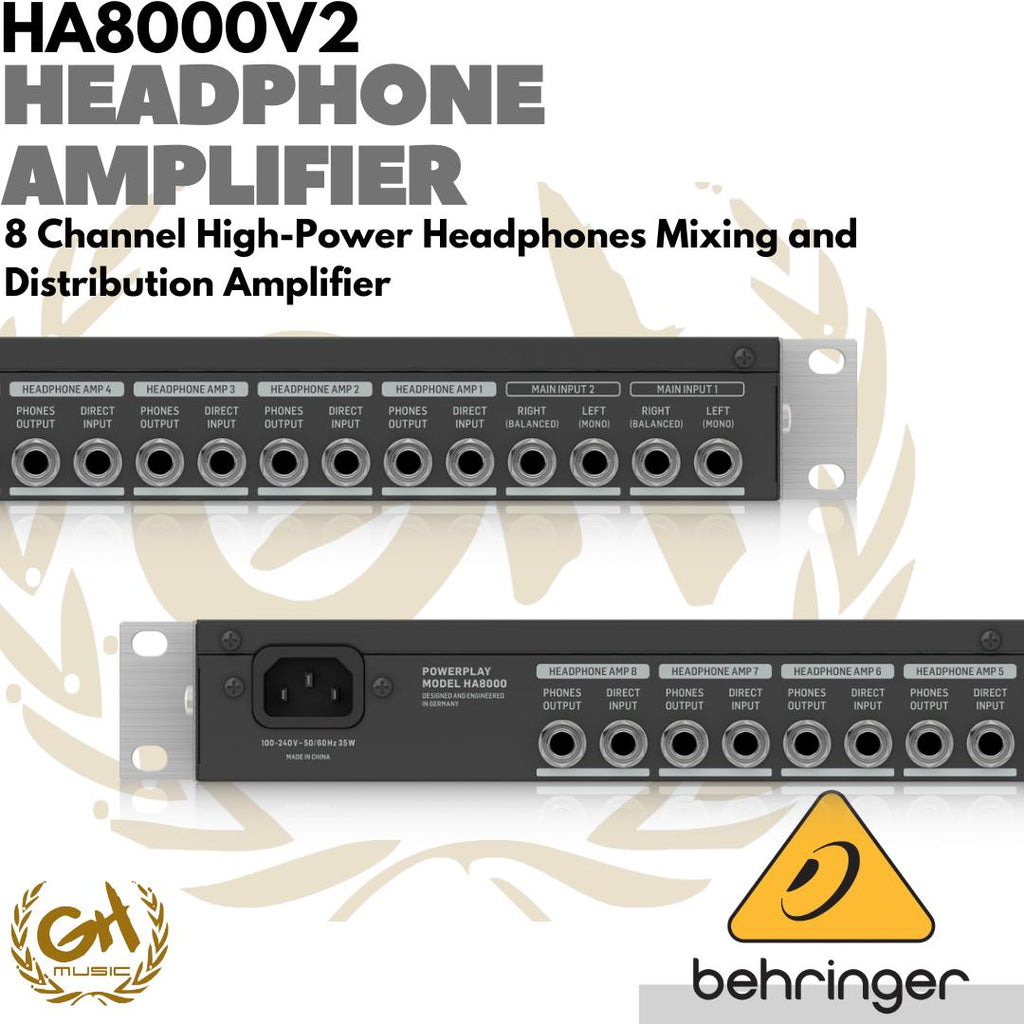 BEHRINGER HA8000 8 Channel High-Power Headphone Amplifier