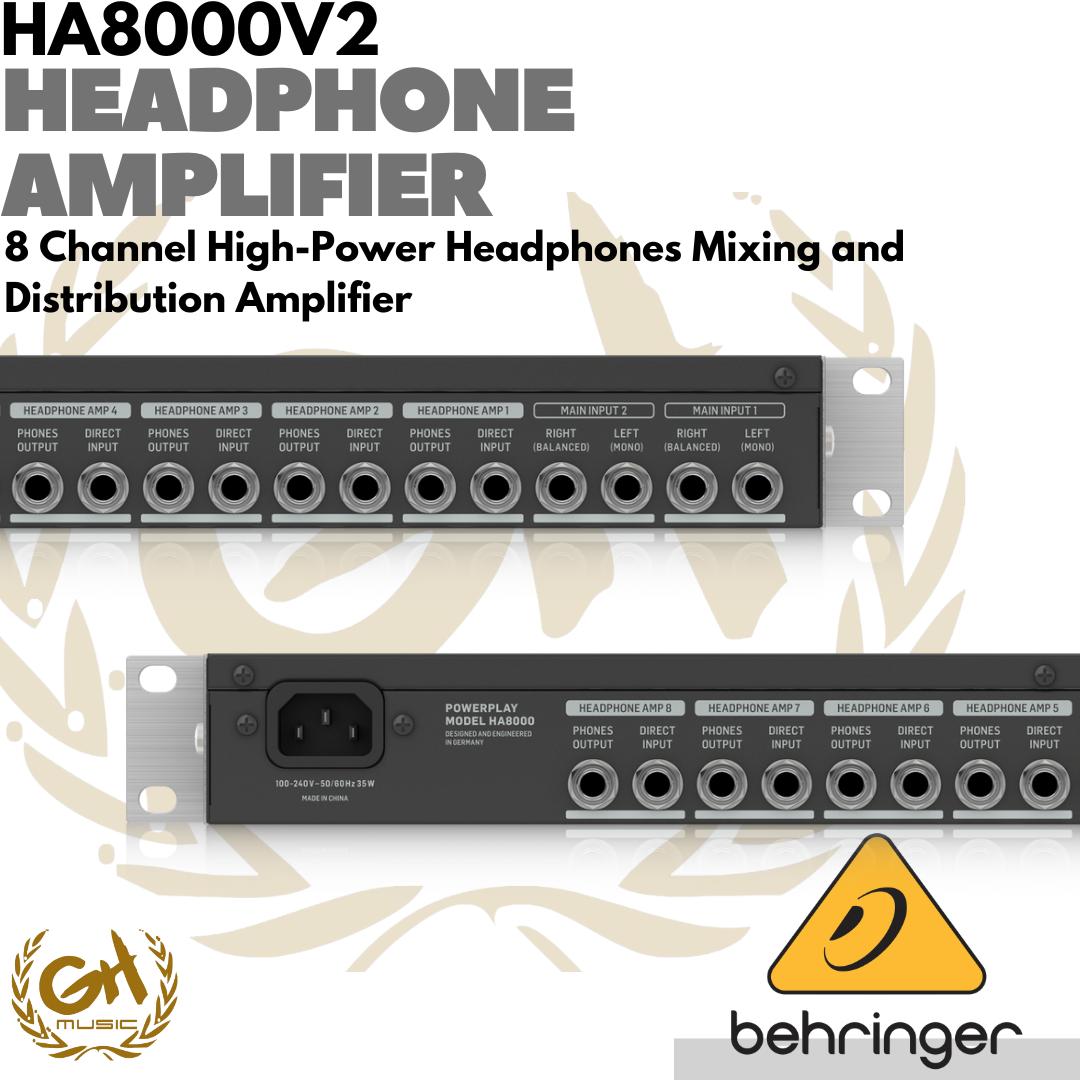 BEHRINGER HA8000 8 Channel High-Power Headphone Amplifier