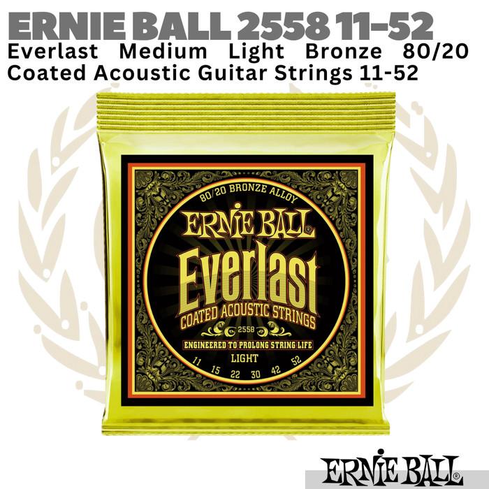 ERNIE BALL Everlast 2558 Coated Acoustic Guitar Strings 11-52 | Senar