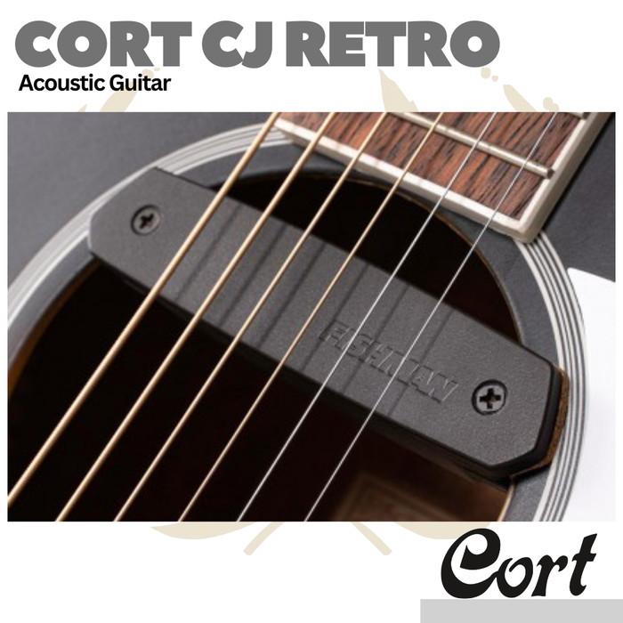 Cort CJ-Retro Jumbo Acoustic Guitar w/Gig Bag - Gitar Akustik