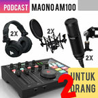 PODCAST 2 ORANG MAONOCASTER AM100, MH601, PM320, STAND DAN SHOCK MOUNT