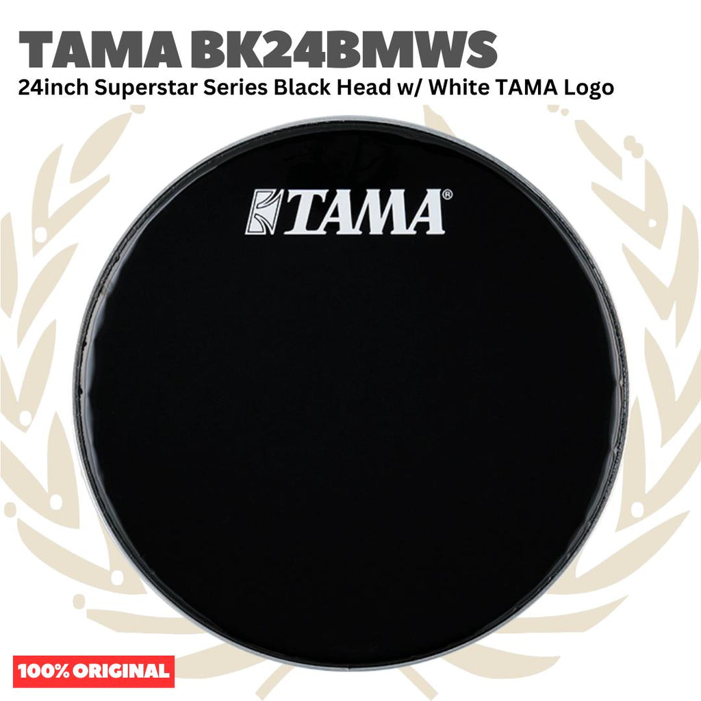 TAMA BLACK HEADS Superstars Series Black Head w/ White TAMA Logo - Membran Head Drum BK-BMWS Original Asli