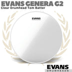 EVANS GENERA G2 Clear Drumhead Tom Batter | 8 10 12 13 14 15 16 Inch