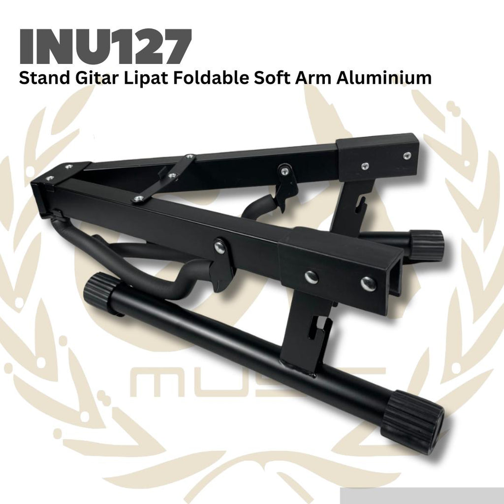 Stand Gitar Lipat Foldable Guitar Soft Arm Aluminium INU127 - Stand Lipat Gitar Bass INU-127