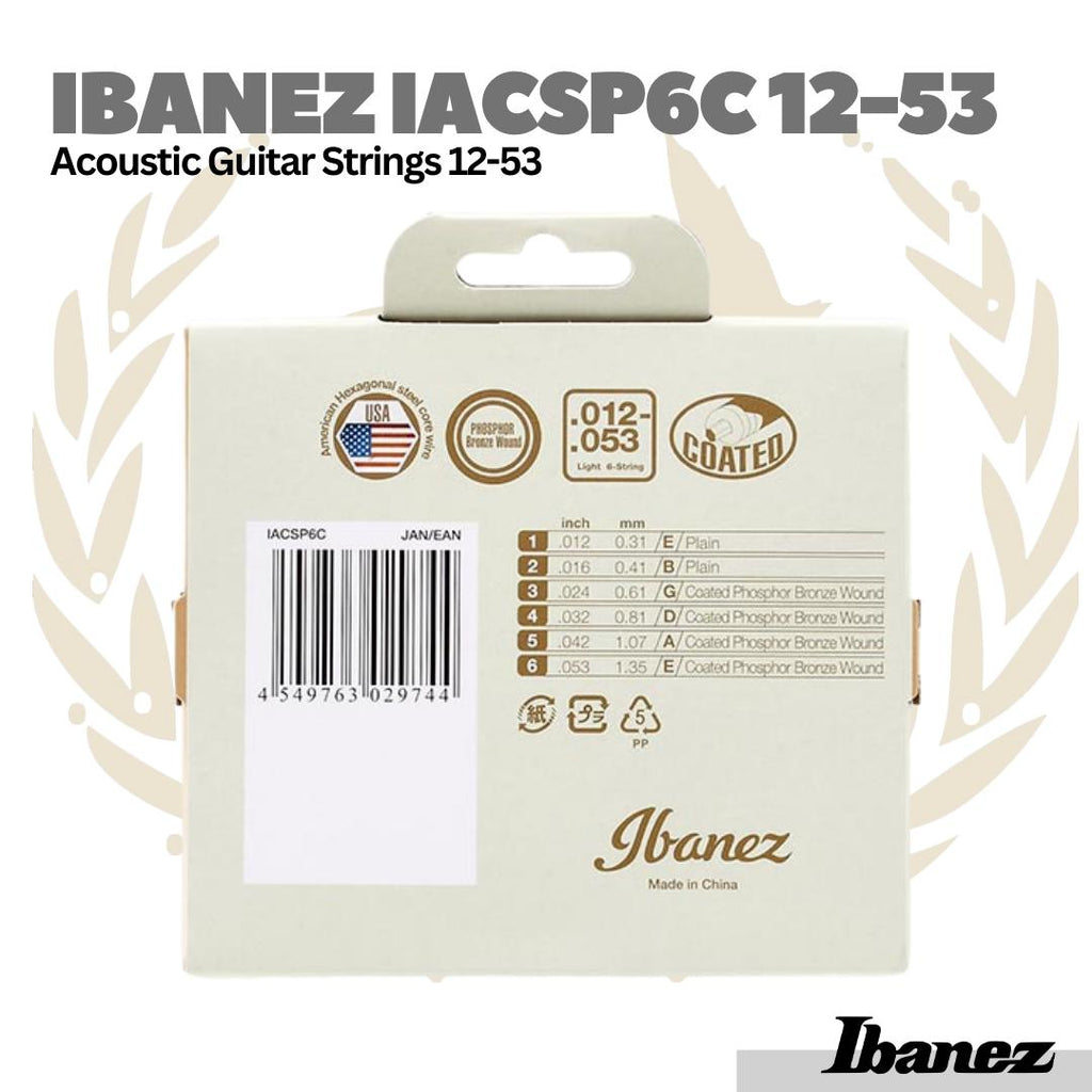 Ibanez IACSP6C 12-53 Phospor Bronze Acoustic Guitar Strings - Senar Gitar