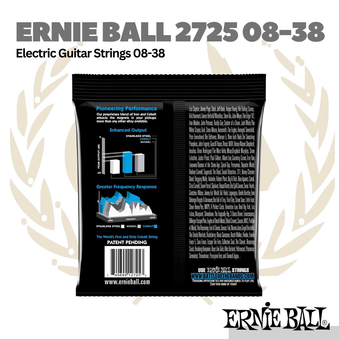 Ernie Ball 2725 Extra Slinky Cobalt Electric Guitar Strings, 8-38