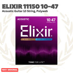 Elixir 11150 10-47 Polyweb Light 80/20 Bronze 12-String Acoustic Guitar Strings - Senar Gitar Akustik