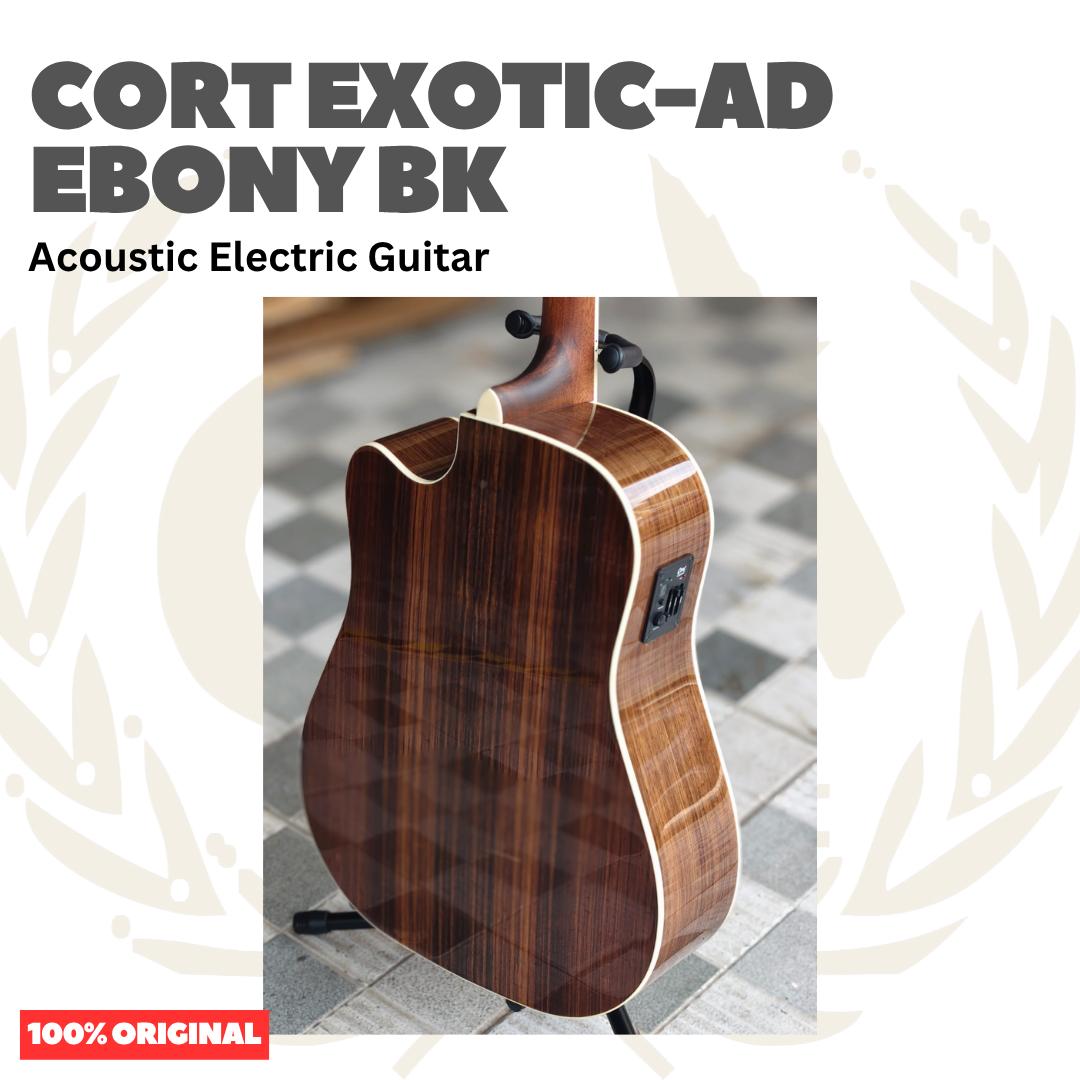 Cort Exotic-AD Ebony BK Acoustic Electric Guitar - Gitar Akustik dengan Preamp
