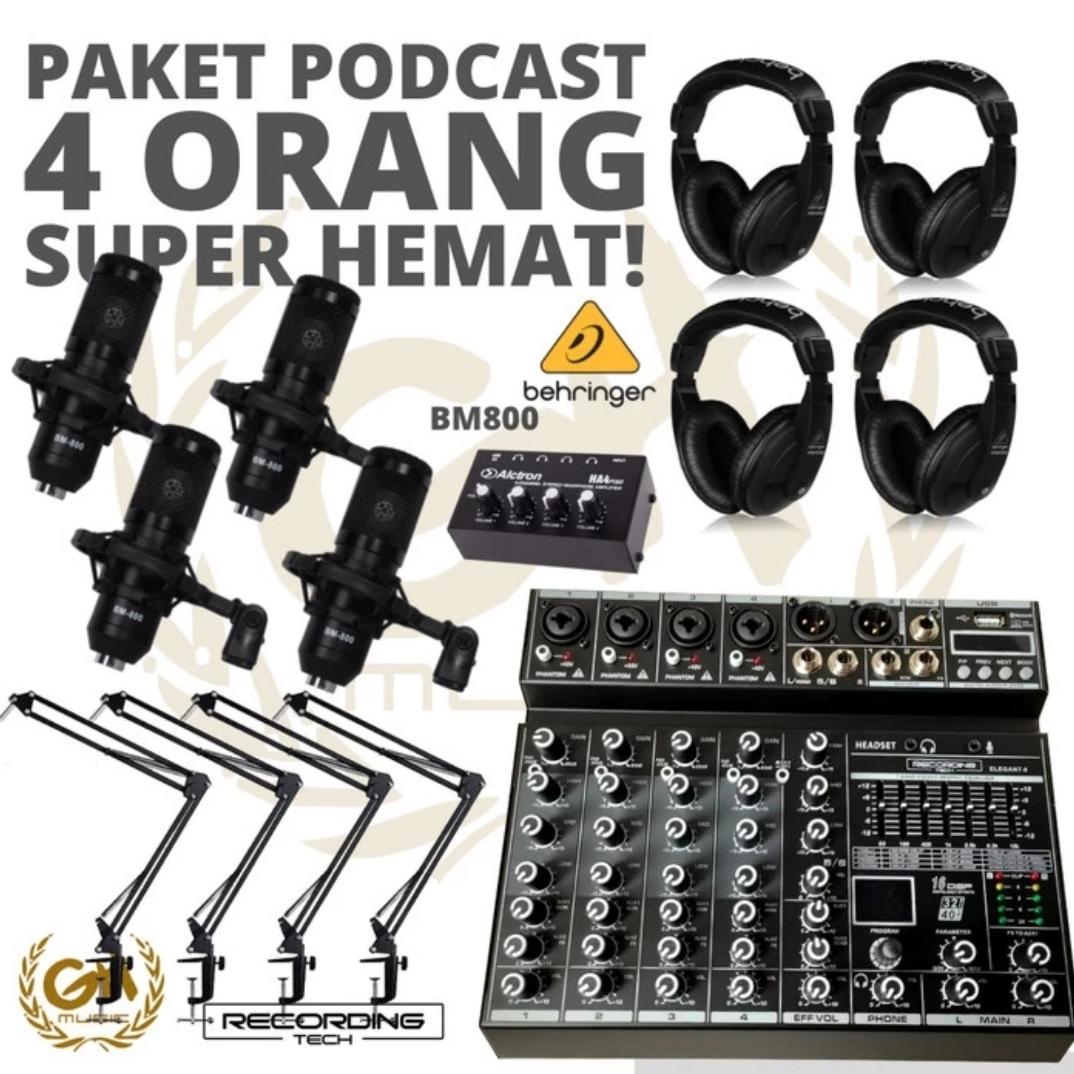 PAKET PODCAST 4 ORANG MURAH BERKUALITAS PM360 / BM800 + RT ELEGANT 6 MK2