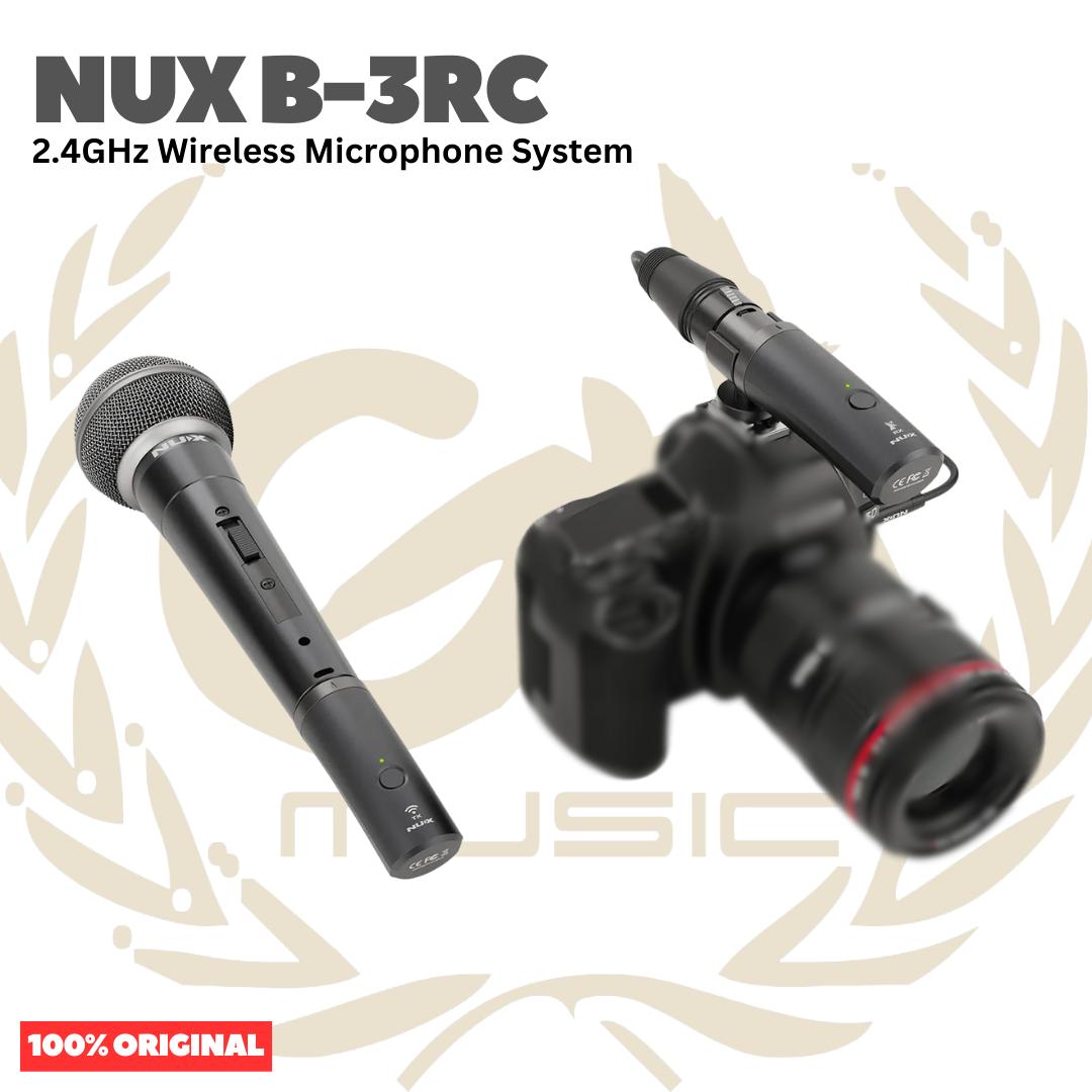 NUX B-3RC 2.4GHz Wireless Microphone System - B3RC Mic Dynamic Mikrofon Genggam Original Asli dengan Audio 24-bit dan Latensi Ultra Rendah