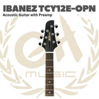 Ibanez TCY12E-OPN Acoustic Guitar with Preamp, Open Pore Natural - Gitar Akustik dengan Pre-amp TCY12EOPN TCY12E OPN Original
