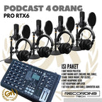 RECORDING TECH PRO RTX6 PLUS MAONO A03T, PAKET PODCAST 4 ORANG KOMPLIT