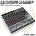 BEHRINGER X2222USB 22 Input 2/2 Bus Audio Mixer | USB Interface X2222