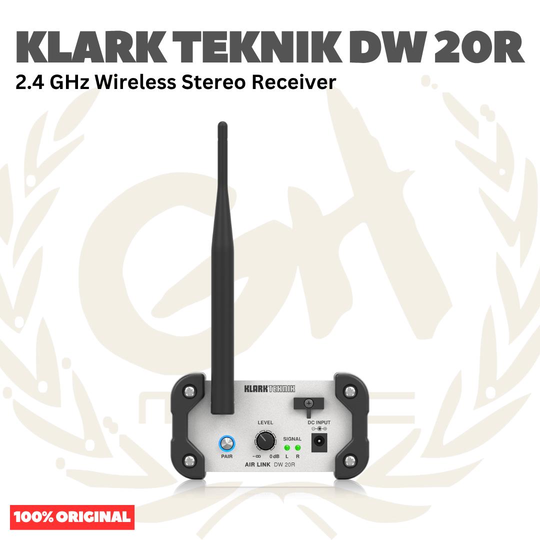 Klark Teknik DW 20R 2.4 GHz Wireless Stereo Receiver for High-Performance Stereo Audio Broadcasting