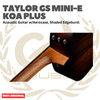 Taylor GS Mini-e Koa Plus Acoustic Guitar w/Aerocase, Shaded Edgeburst - Gitar Akustik Elektrik Original Asli