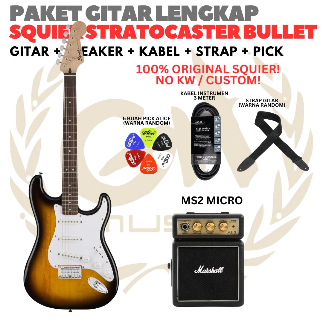 PAKET GITAR SQUIER STRATOCASTER BULLET Electric Gitar | GUITAR PACK